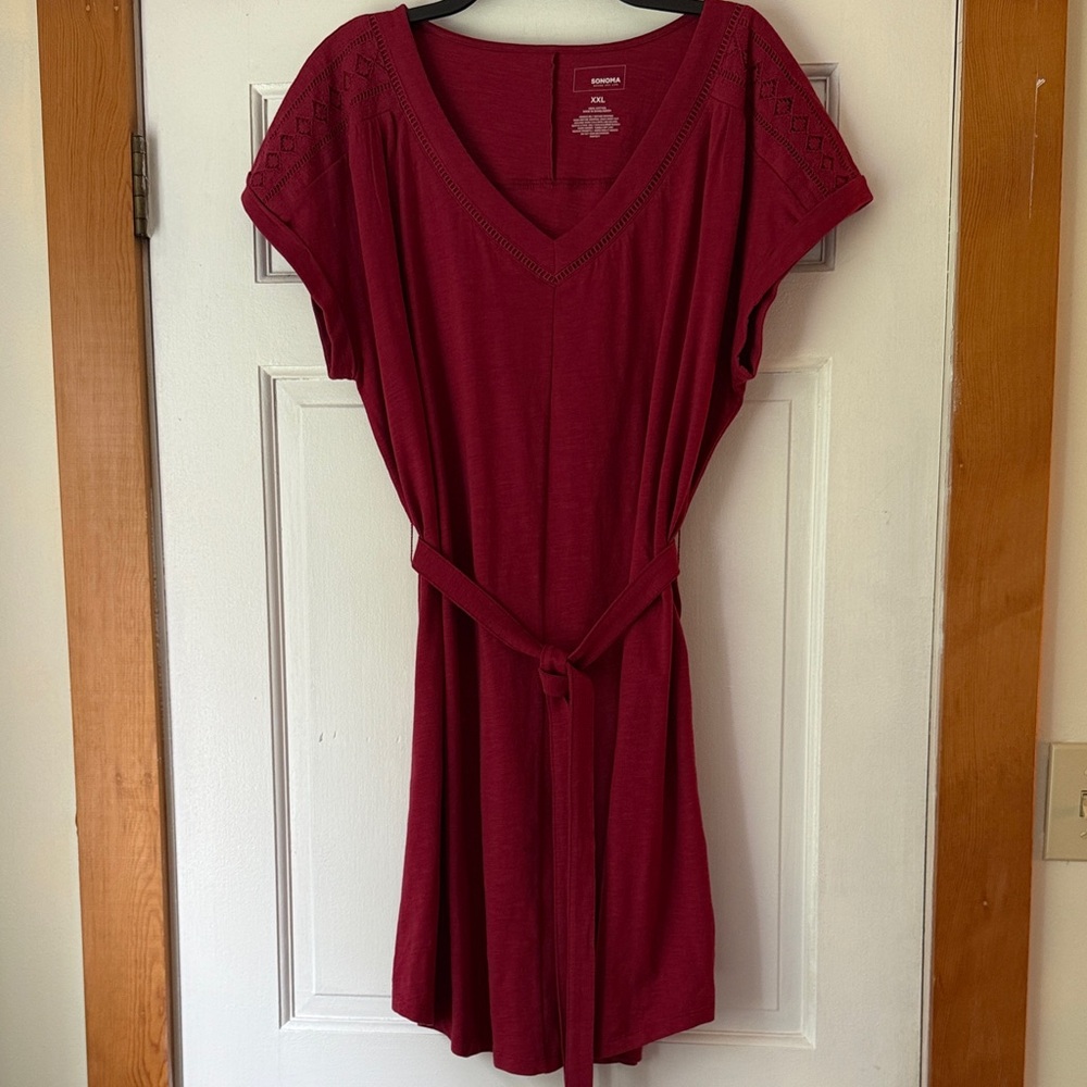 Sonoma Red Midi Dress 100% Cotton